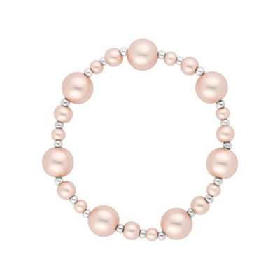 Pink pearl graduated stretch bracelet